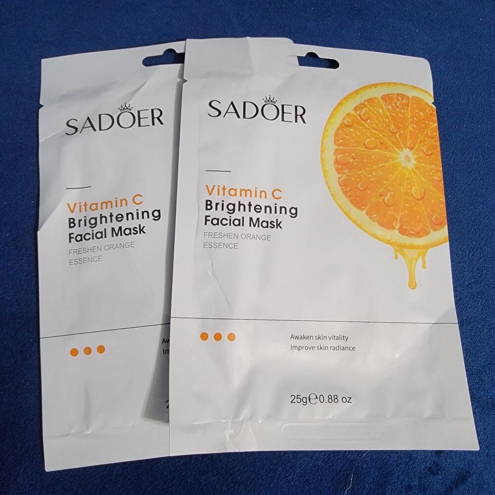 SADOER Vitamin C Sheet Mask, Orange Essence Hydration Brightening  2 packages